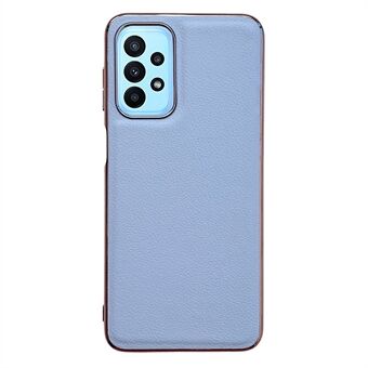 För Samsung Galaxy A33 5G Ultra Slim Nano galvanisk telefonfodral Anti Scratch Äkta kohudsläderbelagd TPU+PC skyddande bakstycke