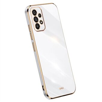 XINLI För Samsung Galaxy A33 5G Slim Telefonfodral Galvanisering Golden Edge Anti- Scratch TPU Mobiltelefon Skal