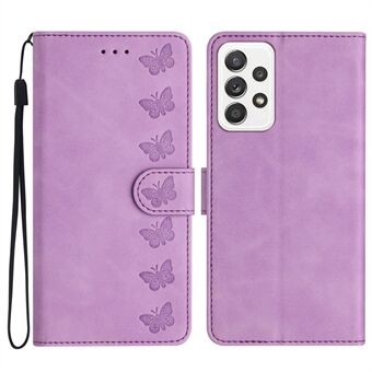 Stand för Samsung Galaxy A33 5G Butterfly Imprinted Wallet Stänksäkert PU-läderfodral