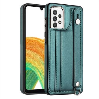 YB Leather Coating Series-5 Kickstand telefonfodral för Samsung Galaxy A33 5G korthållare Stötsäker TPU-skal