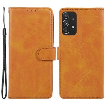 För Samsung Galaxy A33 5G PU läder plånboksfodral Calf Texture Stand Anti-dropp telefonskal