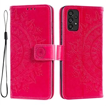 Scratch tryckt Mandala Flower PU-läder Stand Telefon Flip Cover Fodral för Samsung Galaxy A53 5G