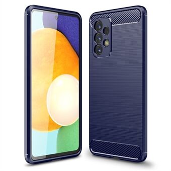 Mjuk hud Flexibel TPU kolfiber borstad halkfri skyddande telefonfodral för Samsung Galaxy A53