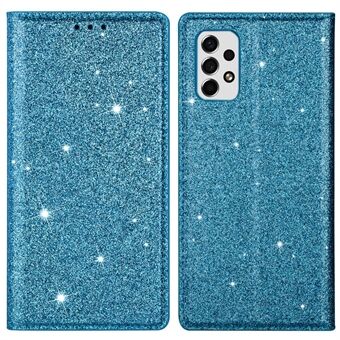 För Samsung Galaxy A53 5G Glitter Paljetter Ultratunt PU-läder + TPU-fodral Stand Korthållare Telefonskal