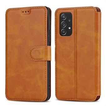 Magnetisk Retro Matt PU Läder Stand Flip Cover Stötsäkert TPU Interiör RFID Blockerande plånbok Foliofodral för Samsung Galaxy A53 5G