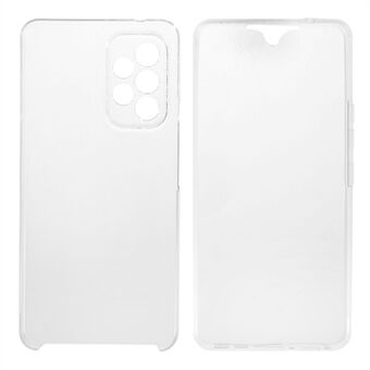 Super Clear 2-i-1 hård PC Baksida+PET Front Cover+TPU Edge Hybrid Mobiltelefonfodral Telefonskal för Samsung Galaxy A53 5G