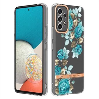 LB5-serien galvanisering genomskinlig bas TPU-fodral Blomma droppsäkra mönster IMD IML telefonskal för Samsung Galaxy A53 5G