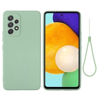 Flytande silikontelefonfodral för Samsung Galaxy A53 5G, Soft Touch mikrofiberfoder Stötsäkert anti- Scratch med rem