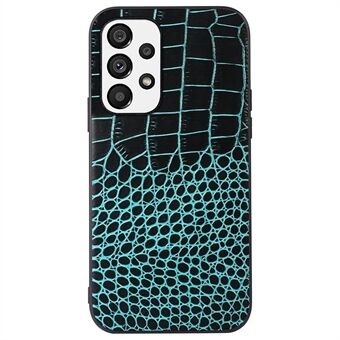 För Samsung Galaxy A53 5G Crocodile Texture Mobiltelefonfodral Äkta kohudsläderbelagd PC + TPU-skal