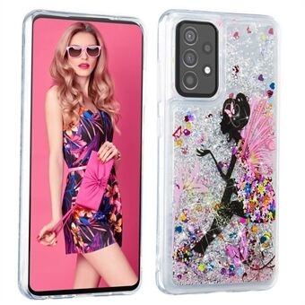 För Samsung Galaxy A53 5G Moving Shiny Quicksand Glitter Case Präglingsmönster TPU Skyddsfodral - Hög