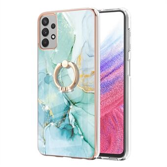 För Samsung Galaxy A53 5G YB IMD Series-10 Marmormönster mjukt TPU telefonfodral IMD Ring Kickstandsskydd