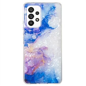 För Samsung Galaxy A53 5G IMD Design TPU telefonfodral Marble Flower Shell Pattern Cover