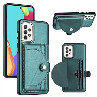 YB Leather Coating Series-4 för Samsung Galaxy A53 5G Läderbelagd TPU-telefonfodral med Kickstand-kortplatser