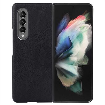 För Samsung Galaxy Z Fold4 5G Anti-fall telefonfodral texturerat PU läderbelagd hopfällbar telefon bakfodral skydd