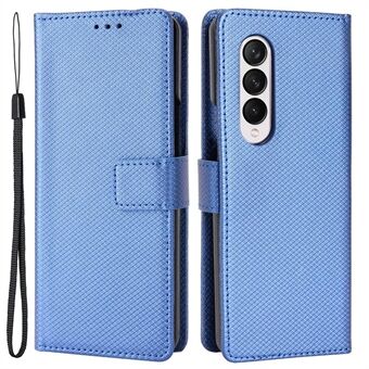 För Samsung Galaxy Z Fold4 5G plånbok telefonfodral Diamond Texture Stand PU Läder Skyddande Folio Flip Cover