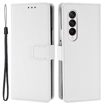 För Samsung Galaxy Z Fold4 5G plånbok telefonfodral Diamond Texture Stand PU Läder Skyddande Folio Flip Cover