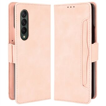 Telefonfodral med flera kortplatser för Samsung Galaxy Z Fold4 5G, PU-läder Folio Flip-fodral med plånbok/ Stand