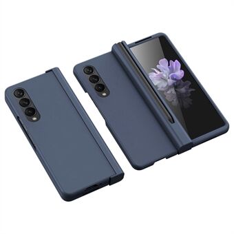 För Samsung Galaxy Z Fold4 5G Pen Slot Sidgångjärn Vikbart telefonfodral Gummerat hårt PC-fodral med skärmskydd i härdat glas