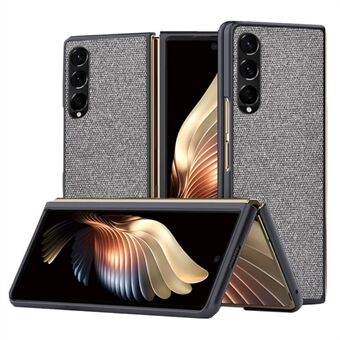 För Samsung Galaxy Z Fold4 5G havssand texturerat telefonfodral Anti- Scratch PU-läderbelagt hårt PC-vikbart skal