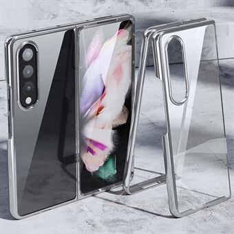 För Samsung Galaxy Z Fold4 5G-fodral, elektropläterad metallram + härdat glas anti-drop-skydd för telefon.