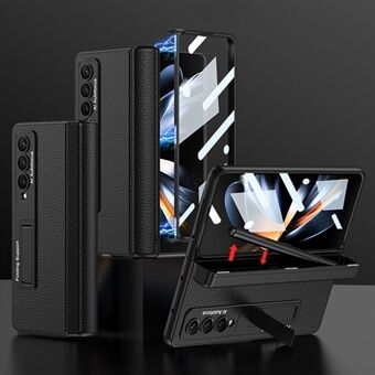 GKK För Samsung Galaxy Z Fold4 5G Fodral Magnetiskt Gångjärn Stylushållare PC-telefonfodral med Skärmskydd