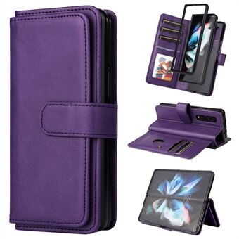 KT Multi-funktionell Series-1 för Samsung Galaxy Z Fold4 5G Full Protection Telefonskydd Stand PU Läder Flip Plånboksfodral med 10 kortplatser