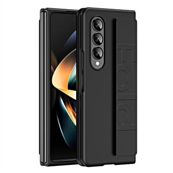 Stötsäkert fodral för Samsung Galaxy Z Fold4 5G Anti-Fall Hard PC-telefonfodral Gummibelagt skyddsfodral med elastisk rem