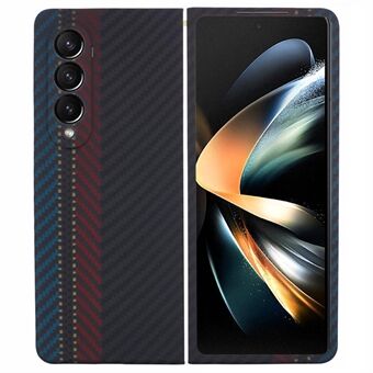 För Samsung Galaxy Z Fold4 5G mobiltelefonfodral färgad rand aramidfiber skyddande skal (exakt utskuren lins)