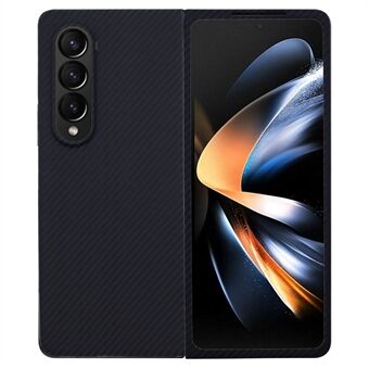 För Samsung Galaxy Z Fold4 5G Slim Case 600D Fin Texturerad Aramidfiber Stora Objektivutskärningar Telefonfodral, Blå