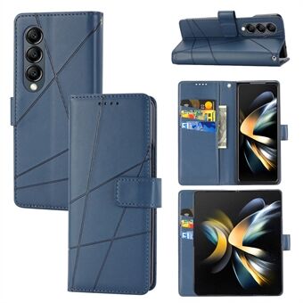 DF-06 För Samsung Galaxy Z Fold4 5G Läderfodral Linjepräglat Telefonfodral