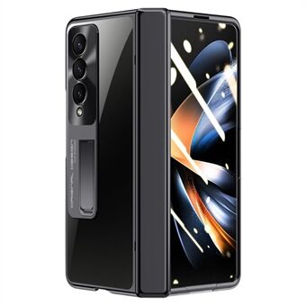 För Samsung Galaxy Z Fold4 5G Kickstand Case Elektropläterad Telefonfodral med integritetsskydd för skärmen.