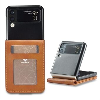 LC.IMEEKE För Samsung Galaxy Z Flip4 5G texturerat PU-läder fällbart telefonfodral Stand Korthållare Skyddsfodral