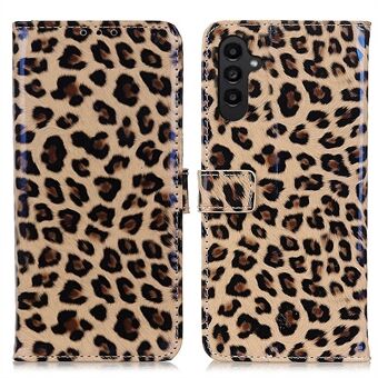 För Samsung Galaxy A14 5G / A14 4G Leopard Mönster Flip Cover PU Läder Stand Magnetiskt skyddande telefonfodral