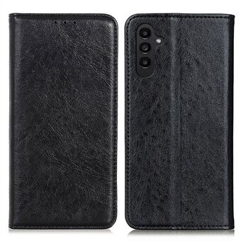 För Samsung Galaxy A14 5G PU Stand Plånboksfodral Crazy Horse Texture Magnetisk Autoabsorberad Stötsäker skal