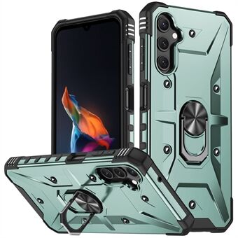 För Samsung Galaxy A14 5G Anti-fall Ring Bilfäste Kickstand Telefonfodral Hård PC Mjuk TPU Hybrid Militärklass Stötsäkert skal