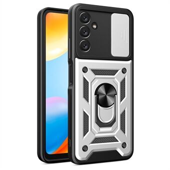 Stötsäkert telefonfodral för Samsung Galaxy A14 5G, Ring Kickstand PC + TPU-skyddande bakstycke med skjutkameraskydd