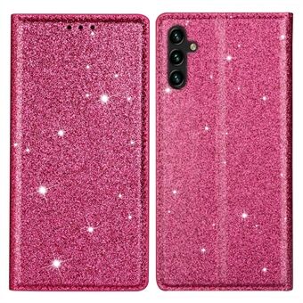 För Samsung Galaxy A14 5G Glitter Bling PU Läder Magnetisk Autoabsorberad Fodral Korthållare Stand Slim Flip Telefonskydd