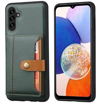 För Samsung Galaxy A14 5G Calf Texture Telefonfodral Kortplatser Kickstand PU Läderbelagd TPU Välskyddat skyddande bakstycke