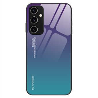 För Samsung Galaxy A14 5G bakstycke i härdat glas Gradient Color Hard PC + TPU-ram Stötsäkert telefonfodral