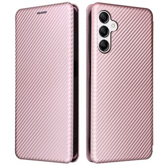 För Samsung Galaxy A14 5G Lädertelefonfodral Stand Korthållare Kolfibertextur Skyddande telefonfodral