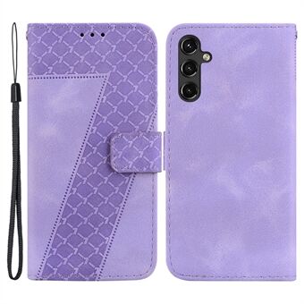 För Samsung Galaxy A14 5G 7-Shape plånboksfodral i läder med tryckt läder Flip Stand Anti Scratch telefonfodral