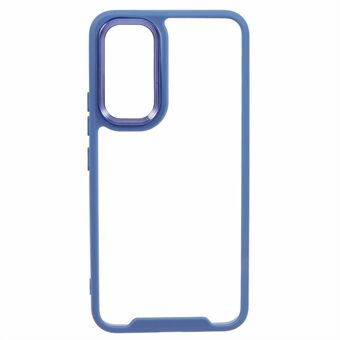 För Samsung Galaxy A14 5G Transparent Mobilskal TPU + Akrylomslag med elektroplätering av linsram.