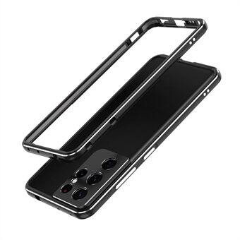 För Samsung Galaxy S23 Ultra Metal Frame Telefon Bumper Case med kameralinsskydd