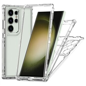 För Samsung Galaxy S23 Ultra-fodral: stöttåligt transparent telefonfodral i akryl och TPU