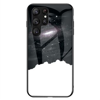 TPU PC-telefonfodral i härdat glas för Samsung Galaxy S23 Ultra, Stötsäkert skal mot fall Starry Sky Mönstertryckt telefonfodral