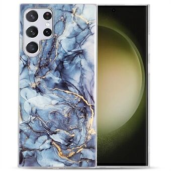 För Samsung Galaxy S23 Ultra IMD Marble Pattern Anti-collision TPU-fodral Back Protector Telefonskal