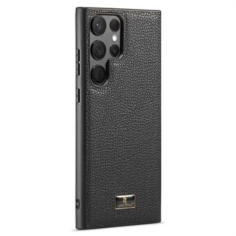 FIERRE SHANN För Samsung Galaxy S23 Ultra Telefonfodral Hårdvara Dekor PU Läder TPU Skal