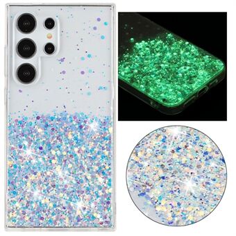 För Samsung Galaxy S23 Ultra skal, Epoxy Glitter Skimmer Lysande TPU-telefonfodral.