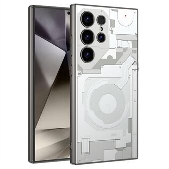 GKK För Samsung Galaxy S23 Ultra-skal PC+TPU Kretsmönster AG Skin-Touch Telefonfodral