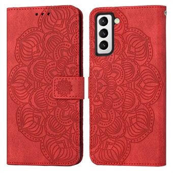 För Samsung Galaxy S23 Mandala Flower Imprinted PU- Stand Magnetlås Telefonplånboksfodral